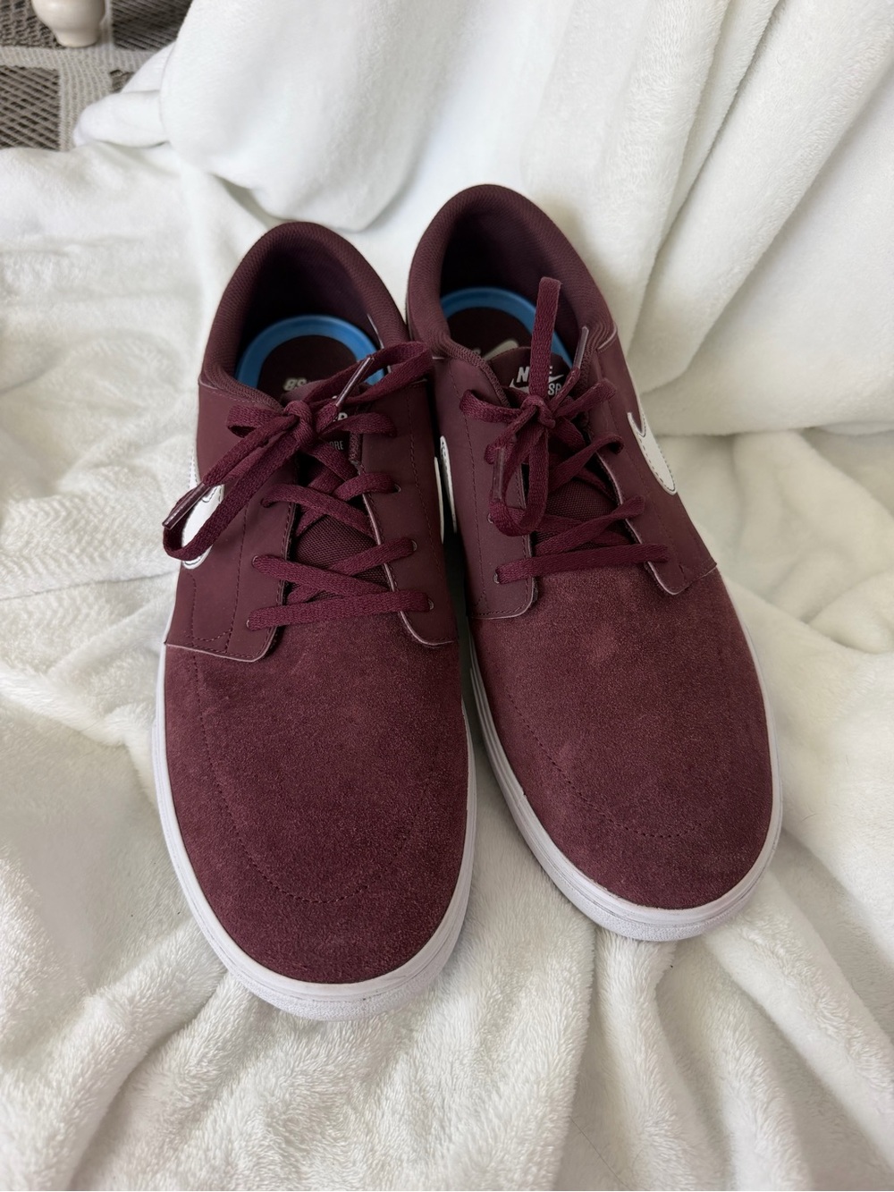 Nike Men's Burgundy Lace-Up Suede Sneakers